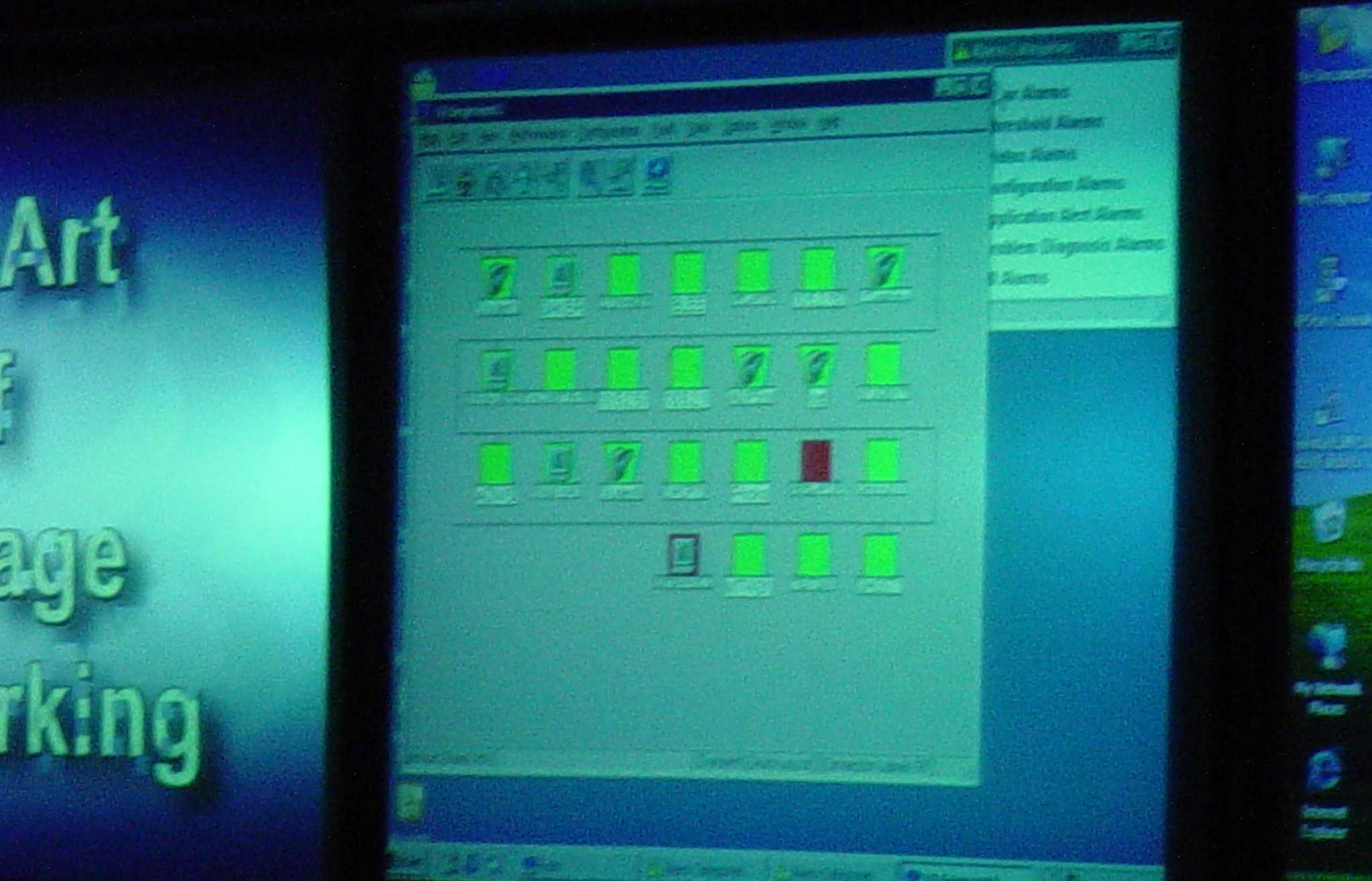 Close-up of customer mission-critical screen in FalconStor's 24/7 Network Operations Center